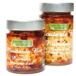 MOUTARDE BIO SAVEUR POIVRONS ET POINTE D'AIL 130G