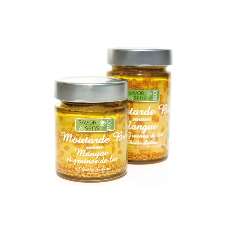 moutarde bio saveur mangue et graines de lin 130G