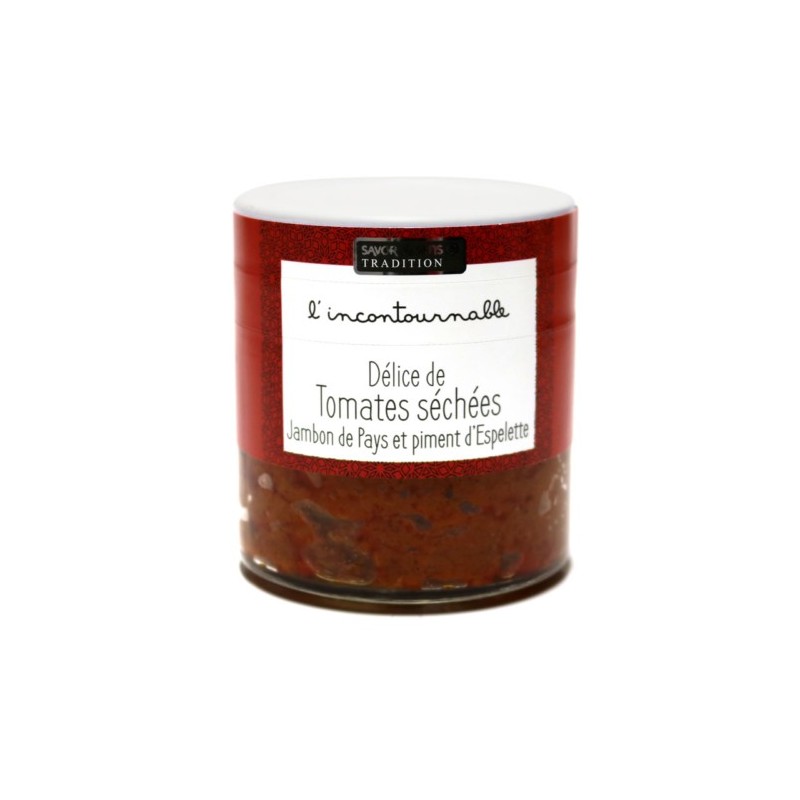 DELICE DE TOMATES JAMBON DE PAYS ET PIMENTS D'ESPELETTE 100G