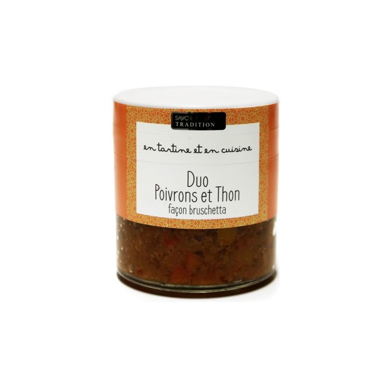 DUO DE POIVRON ET THON FAÇON BRUSCHETTA 100G