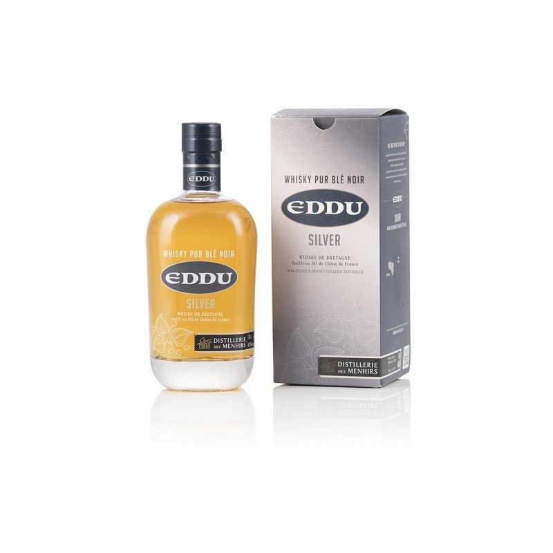 WHISKY EDDU SILVER PUR BLE NOIR DISTILLERIE DES MENHIRS