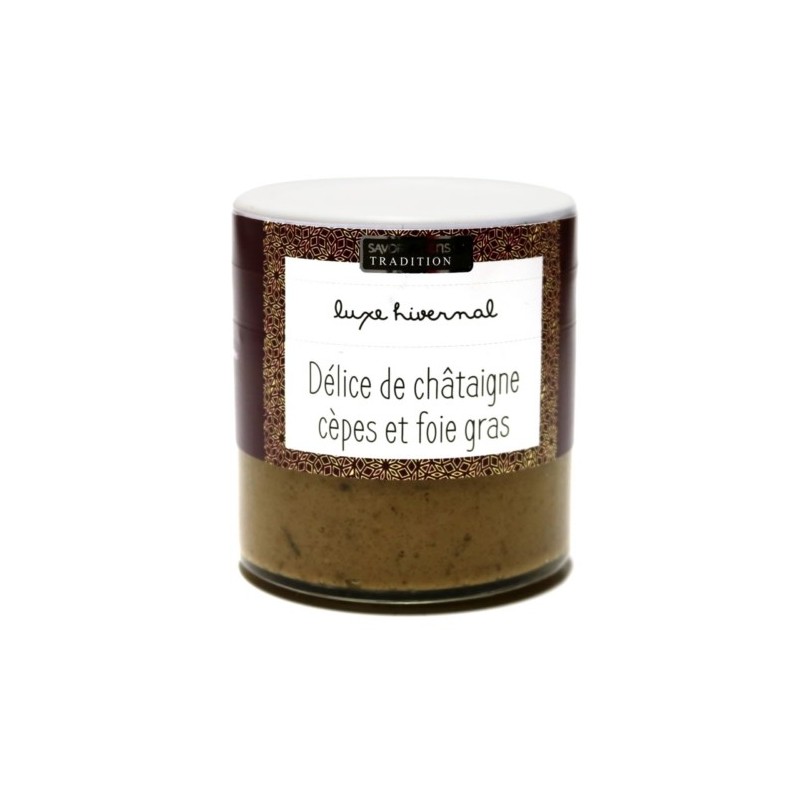 Délice de châtaigne cèpes et foie gras